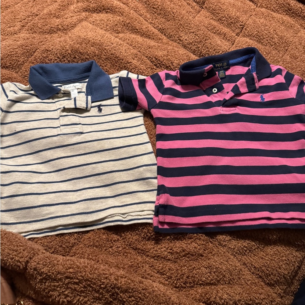 Rugby Ralph Lauren Kids Polo Set - Navy, Pink, and Cream